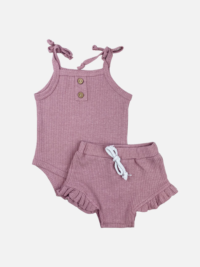 Skylar Waffeltuch-Set || mauve 